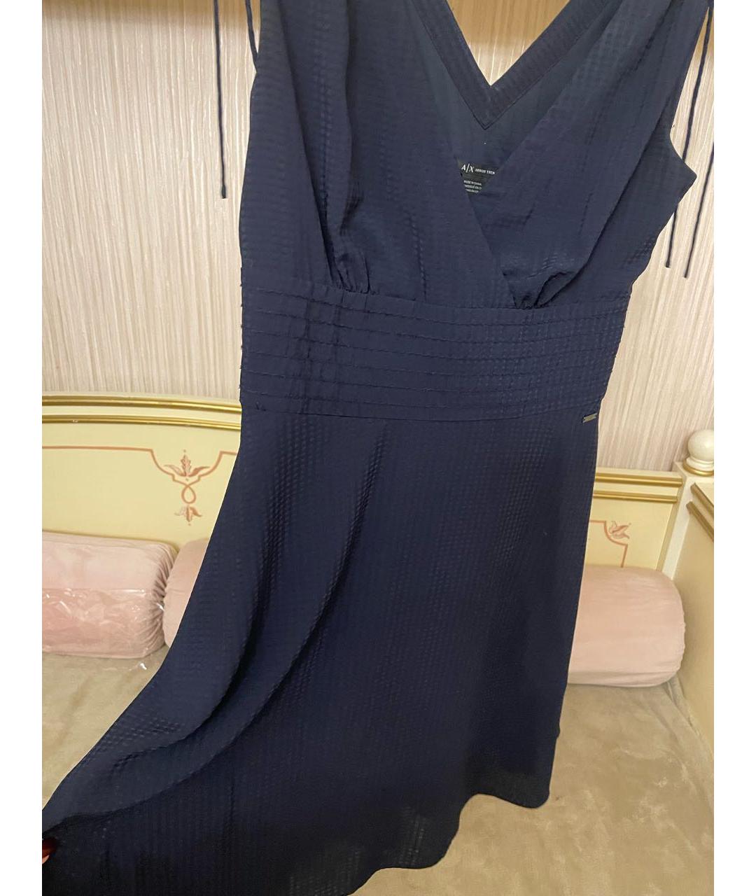 ARMANI EXCHANGE Темно-синее полиэстеровое коктейльное платье, фото 2