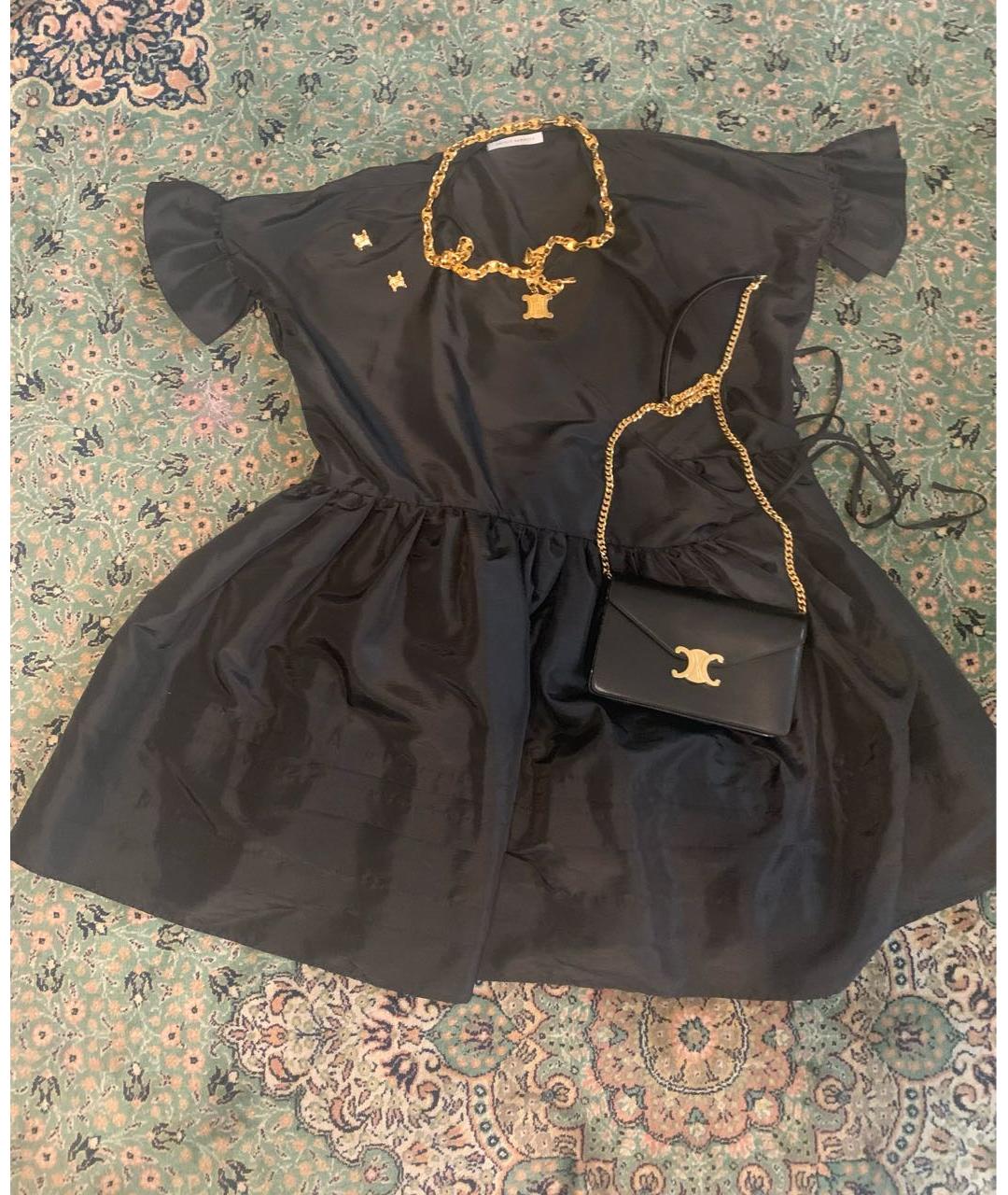 CECILIE BAHNSEN Черное полиэстеровое коктейльное платье, фото 8