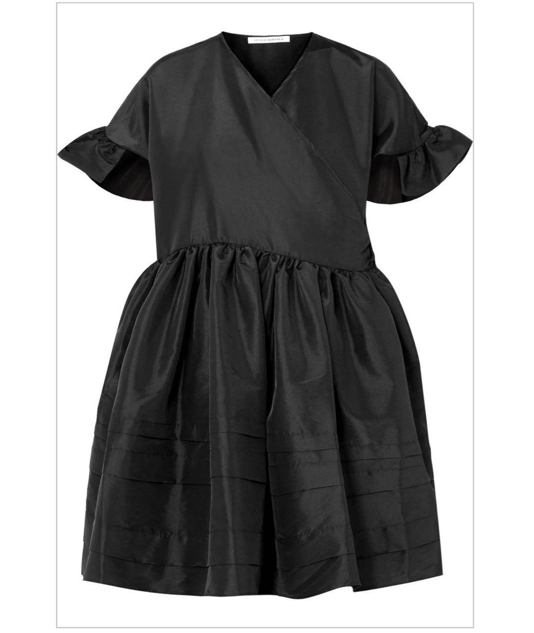 CECILIE BAHNSEN Черное полиэстеровое коктейльное платье, фото 9