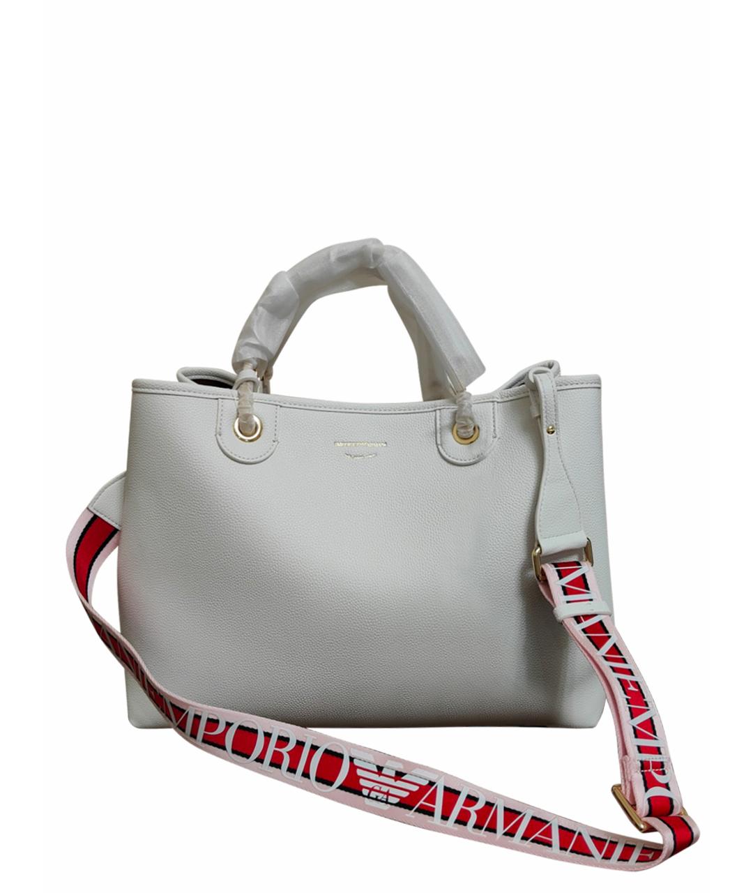 EMPORIO ARMANI Белая сумка тоут из искусственной кожи, фото 1