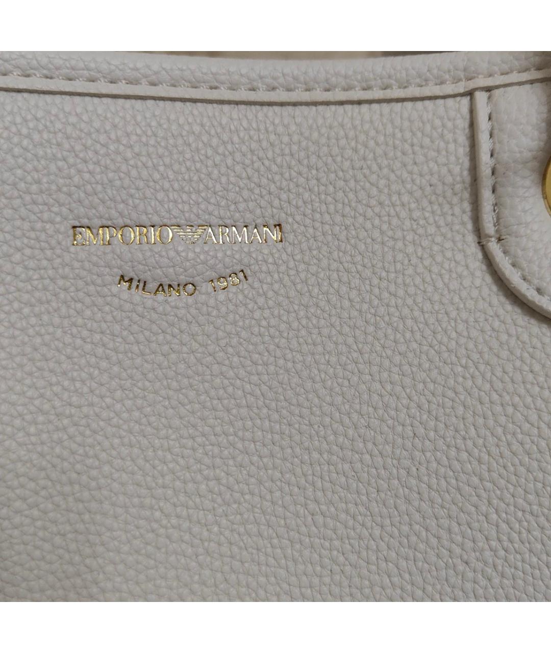 EMPORIO ARMANI Белая сумка тоут из искусственной кожи, фото 2