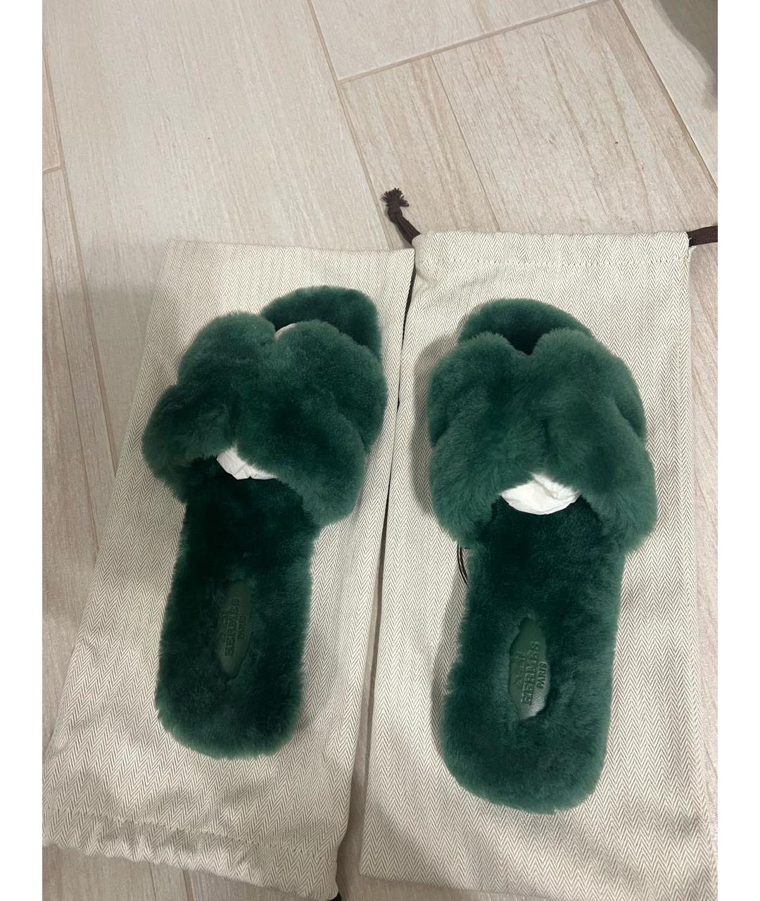 HERMES PRE-OWNED Зеленые сандалии, фото 3