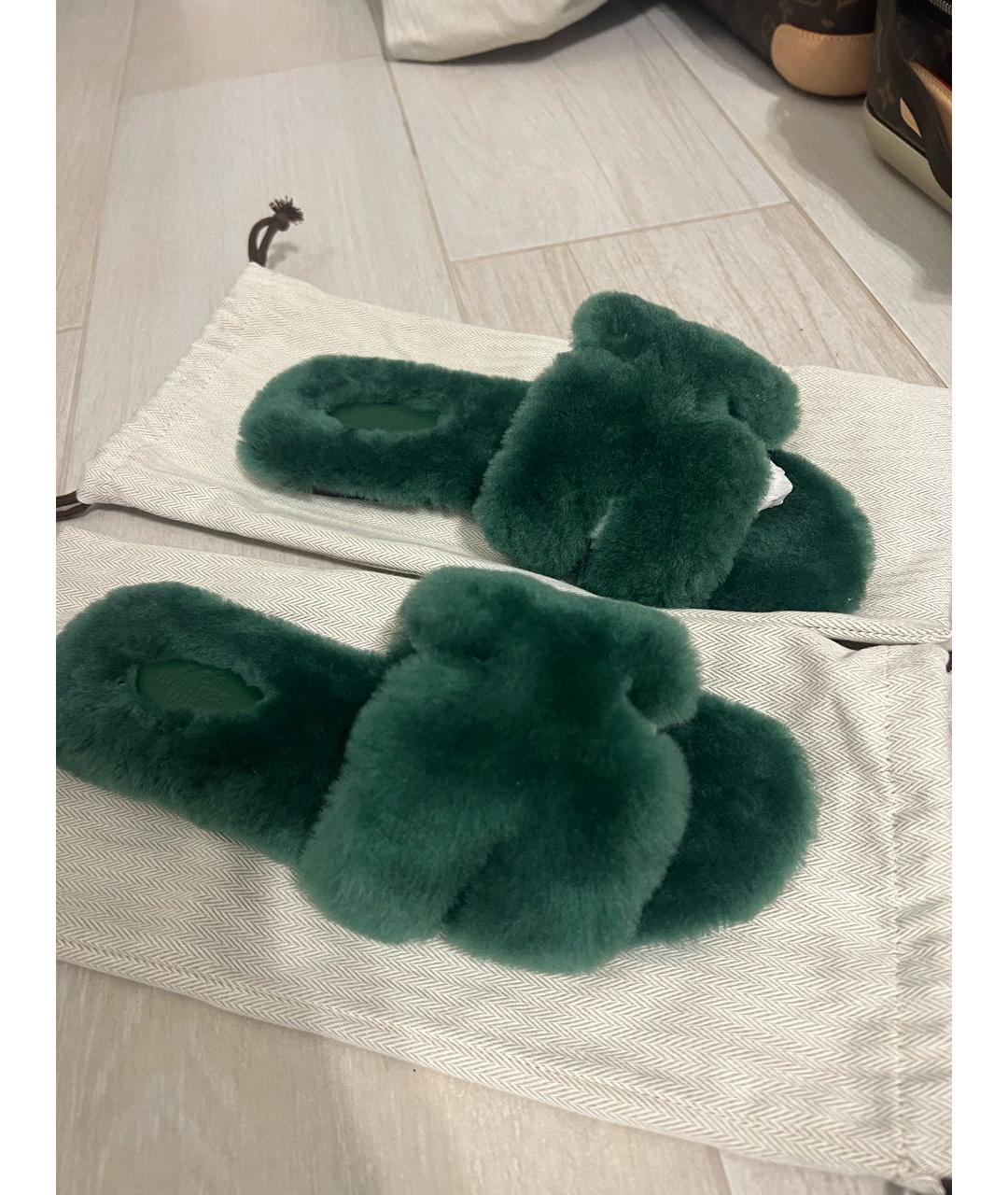HERMES PRE-OWNED Зеленые сандалии, фото 2