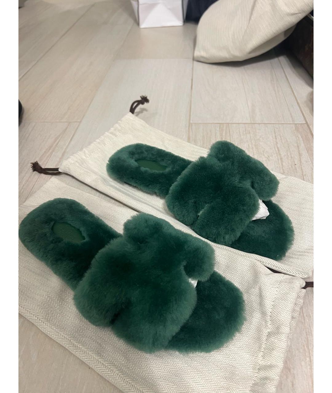 HERMES PRE-OWNED Зеленые сандалии, фото 5