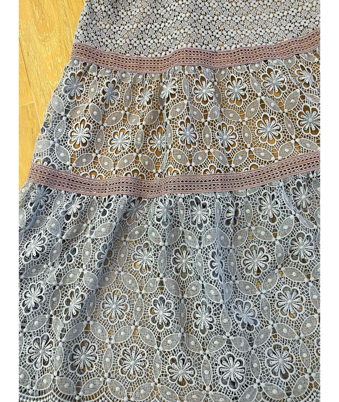 SELF-PORTRAIT Бирюзовое кружевное коктейльное платье, фото 2