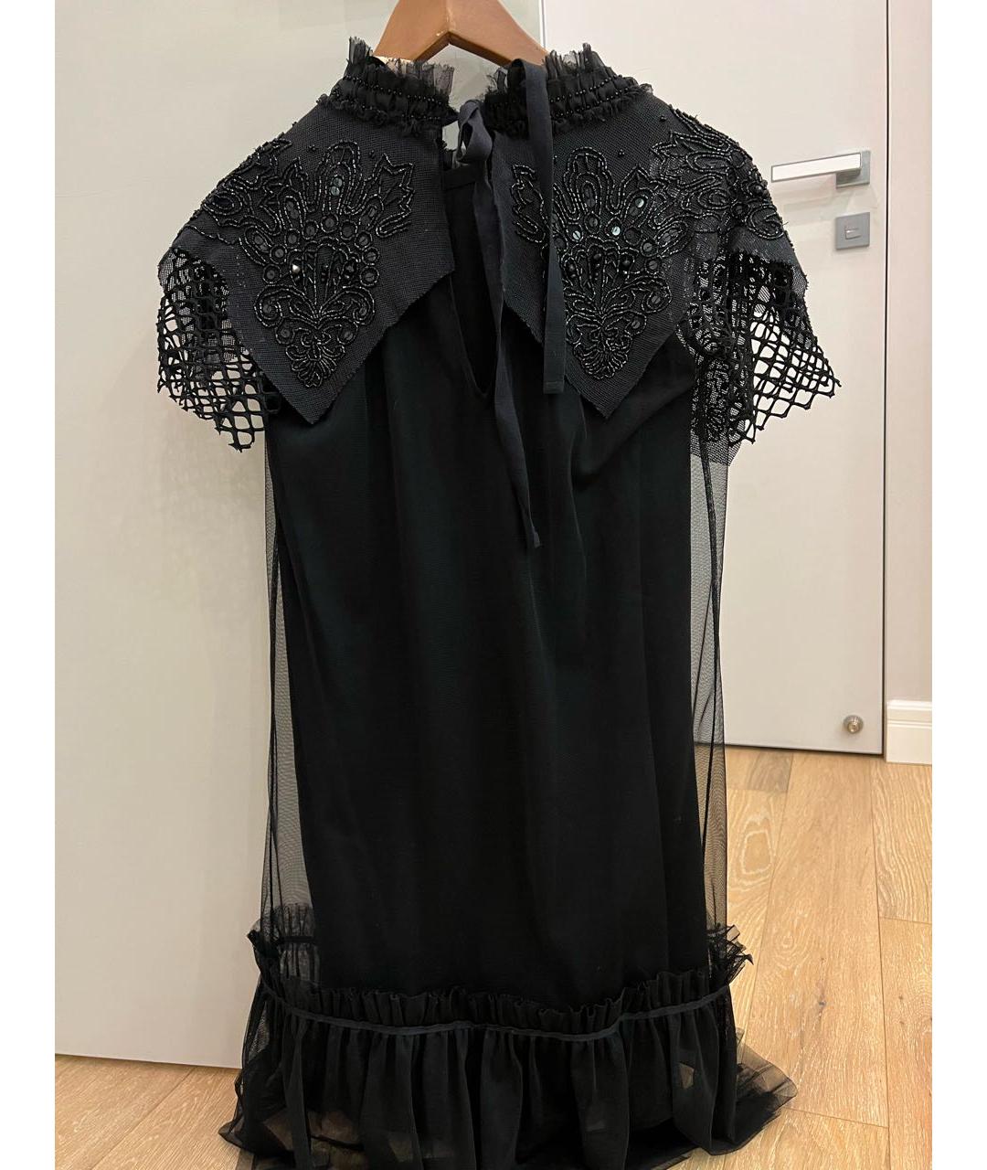 TWIN-SET Черное сетчатое вечернее платье, фото 4