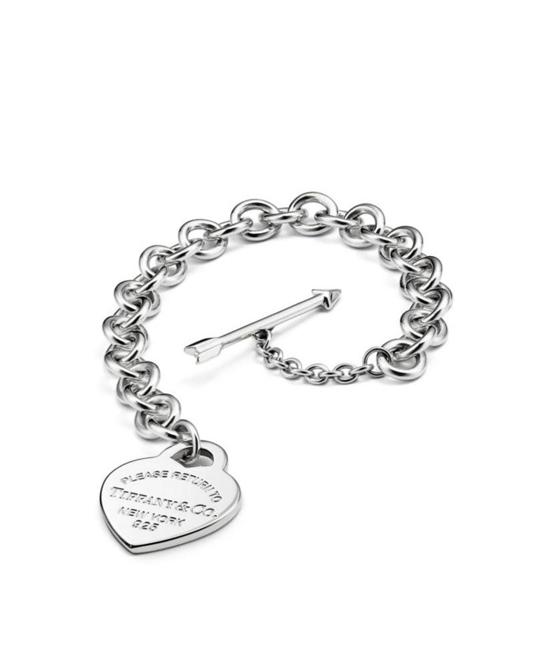 TIFFANY&CO Антрацитовый серебряный браслет, фото 3