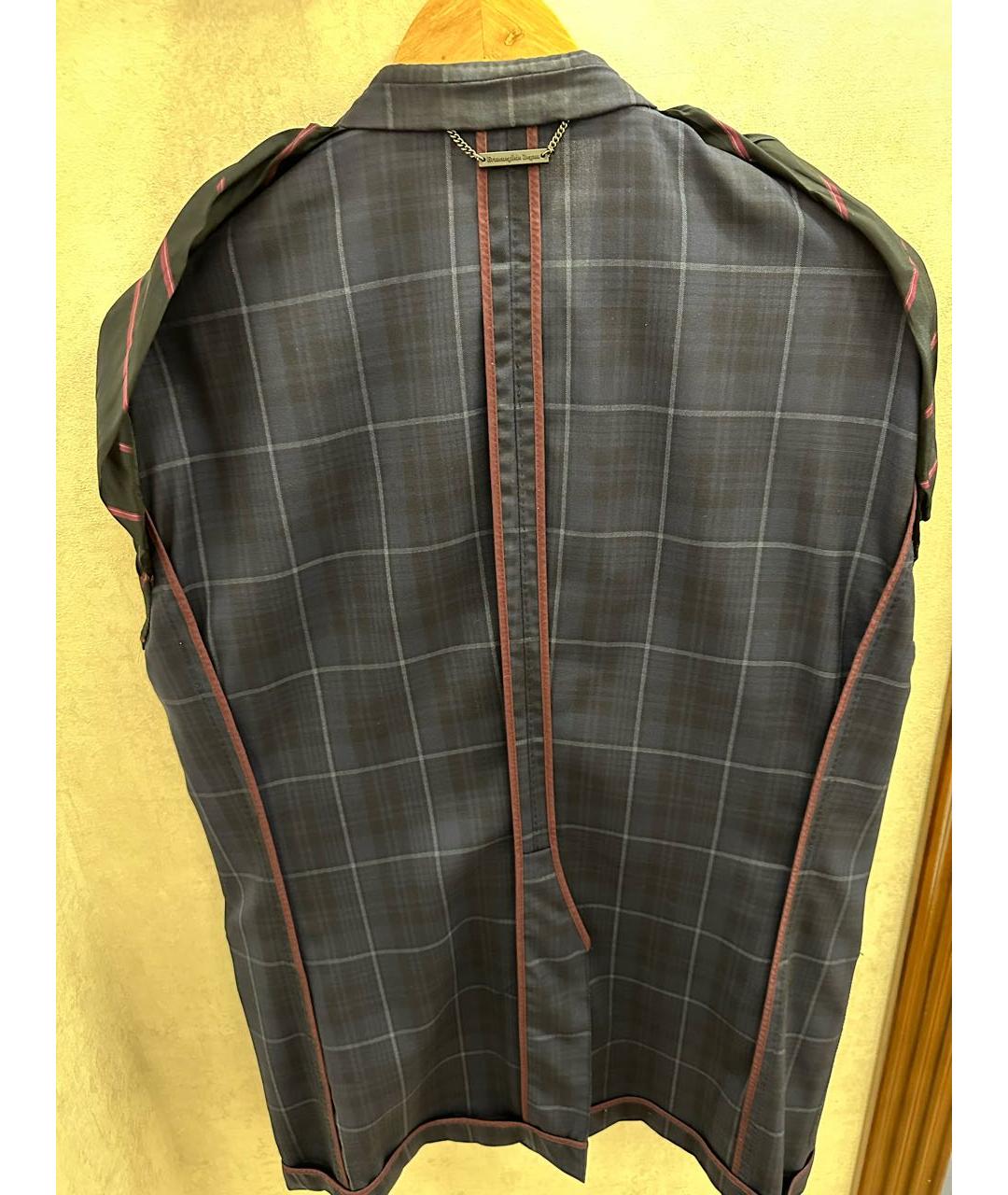 ZEGNA Темно-синий шерстяной пиджак, фото 3