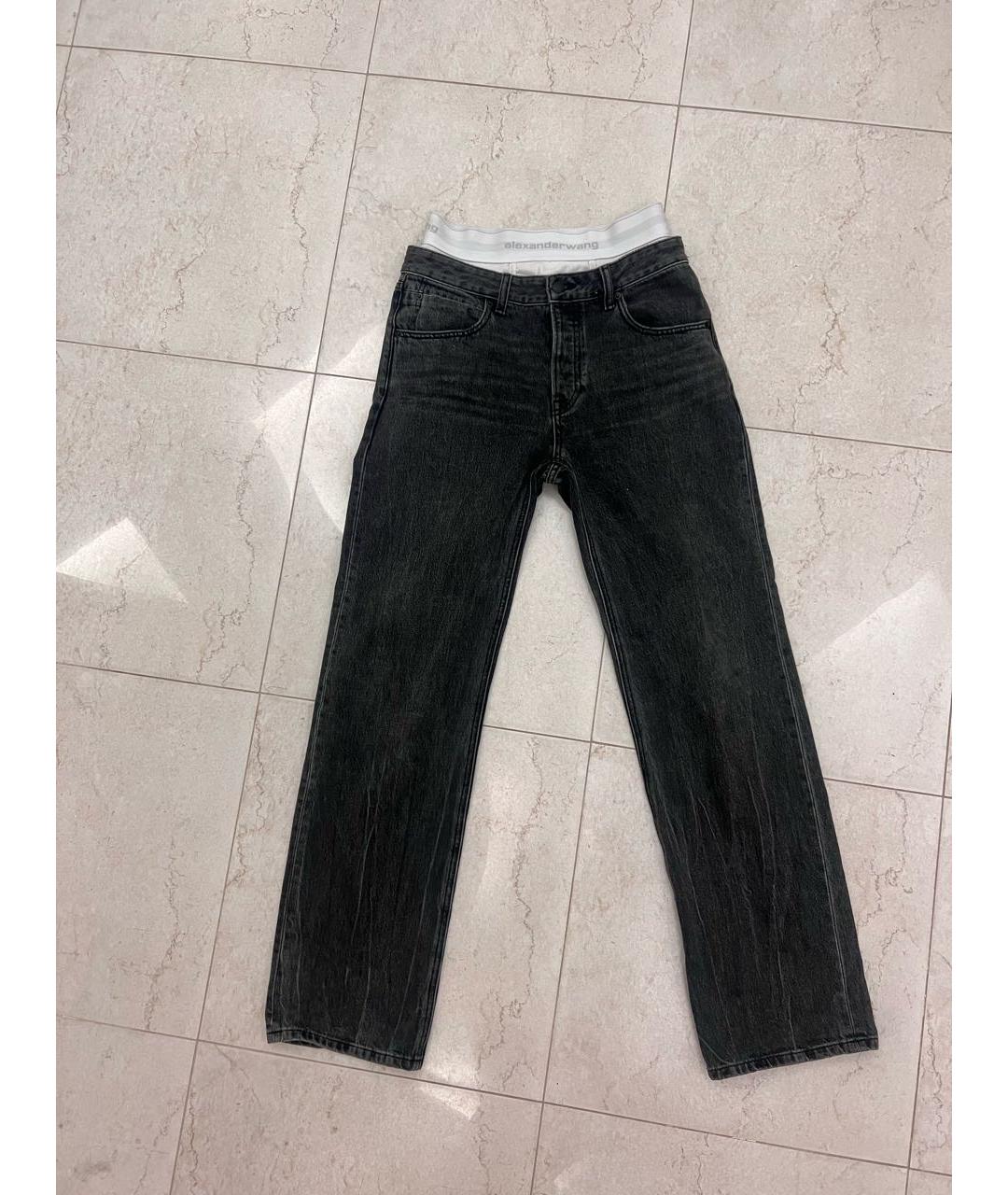 ALEXANDER WANG Черные хлопковые прямые джинсы, фото 7