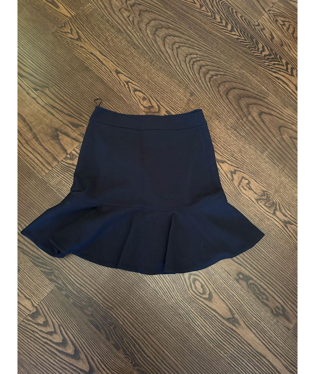 BLUMARINE Темно-синяя шерстяная юбка миди, фото 4