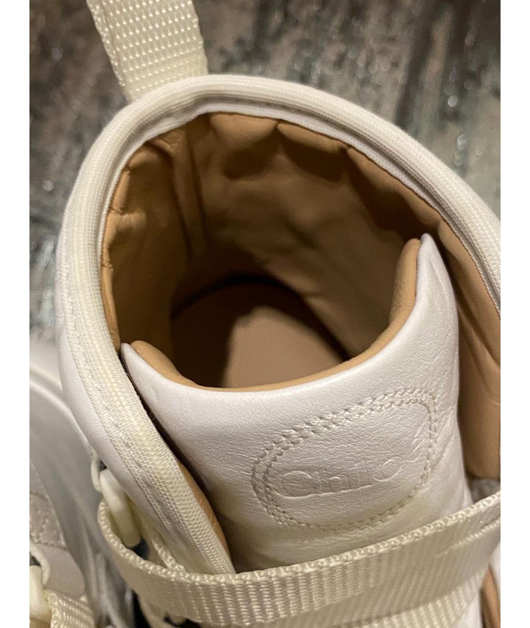 CHLOE Белые кожаные кроссовки, фото 4