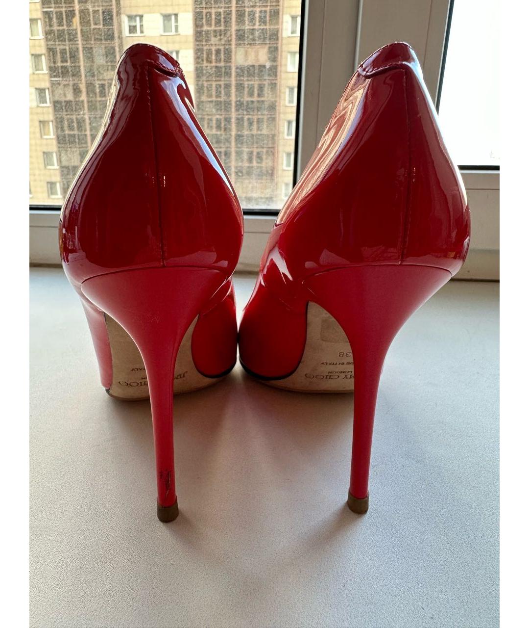 JIMMY CHOO Коралловые кожаные туфли, фото 5