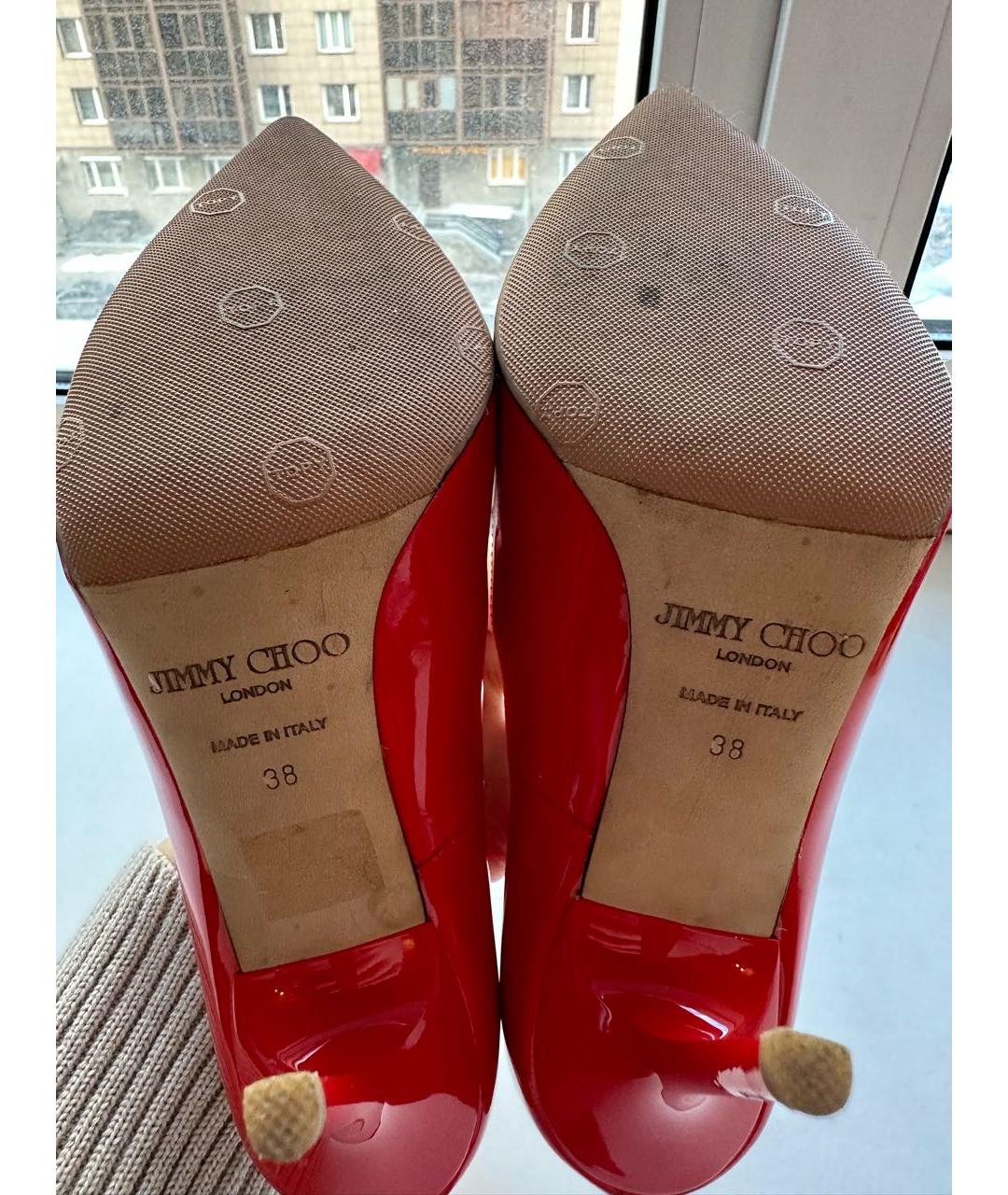 JIMMY CHOO Коралловые кожаные туфли, фото 4