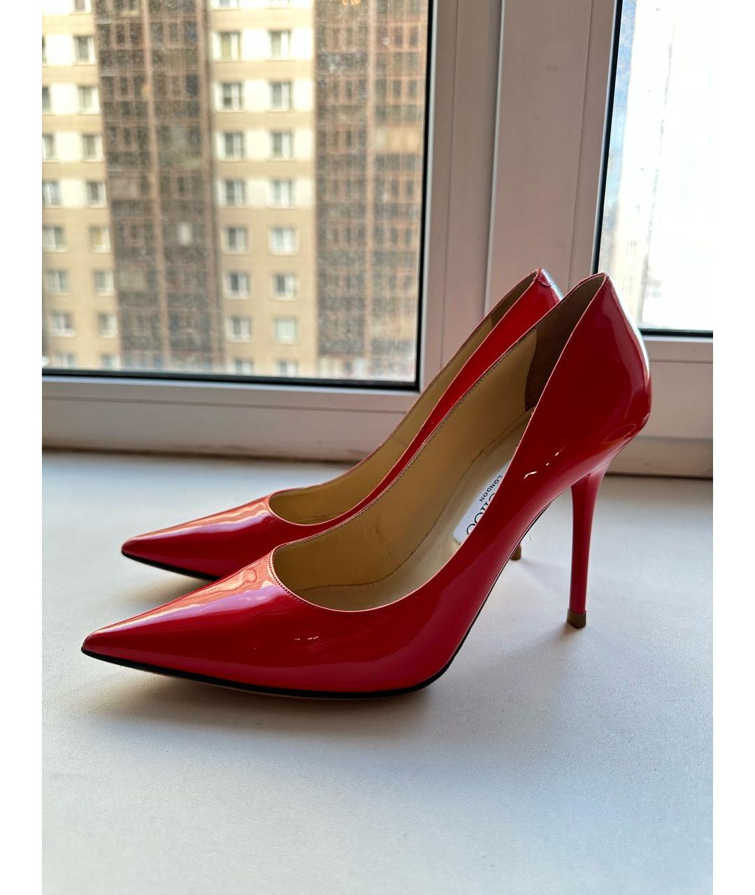 JIMMY CHOO Коралловые кожаные туфли, фото 7