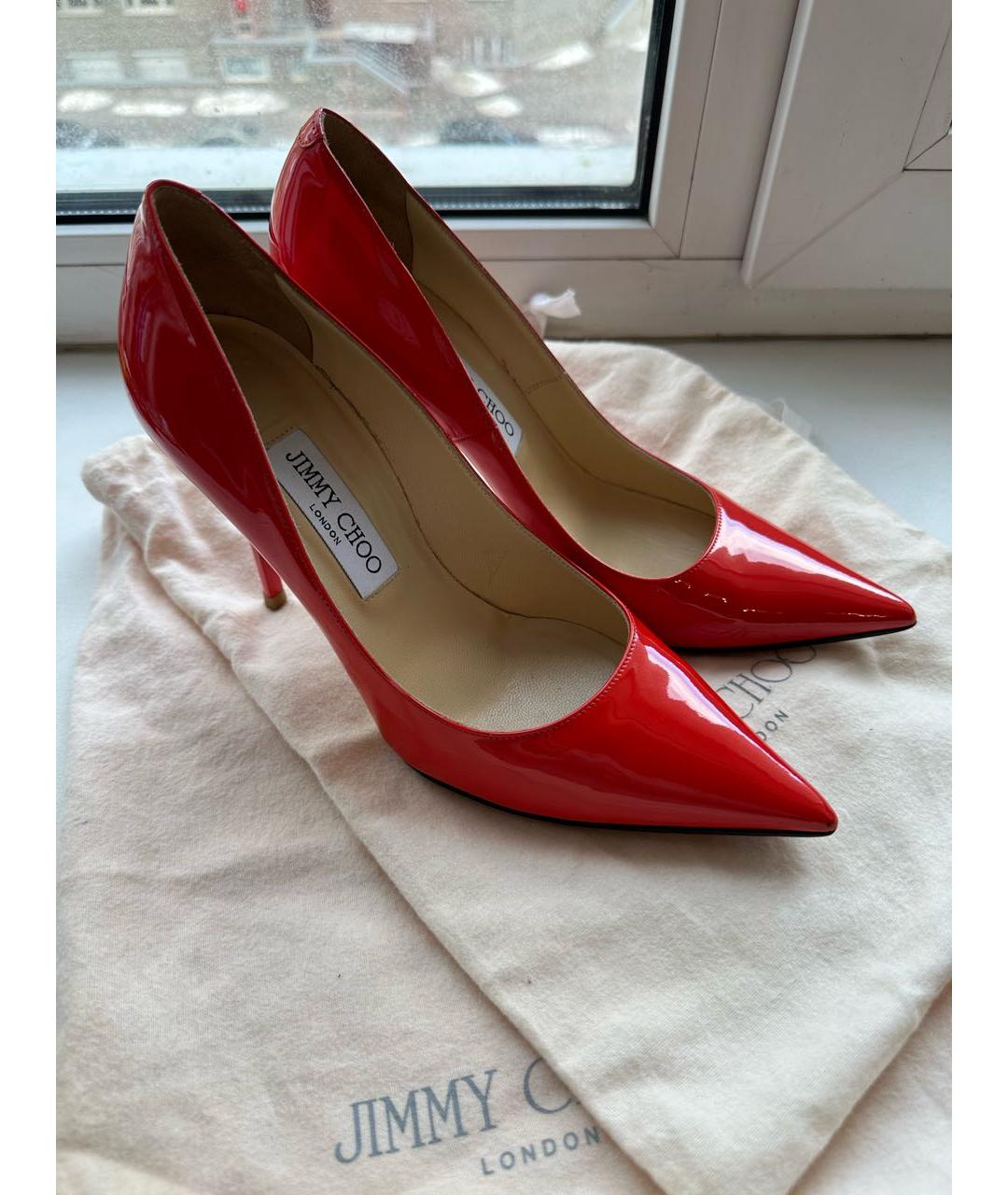 JIMMY CHOO Коралловые кожаные туфли, фото 3