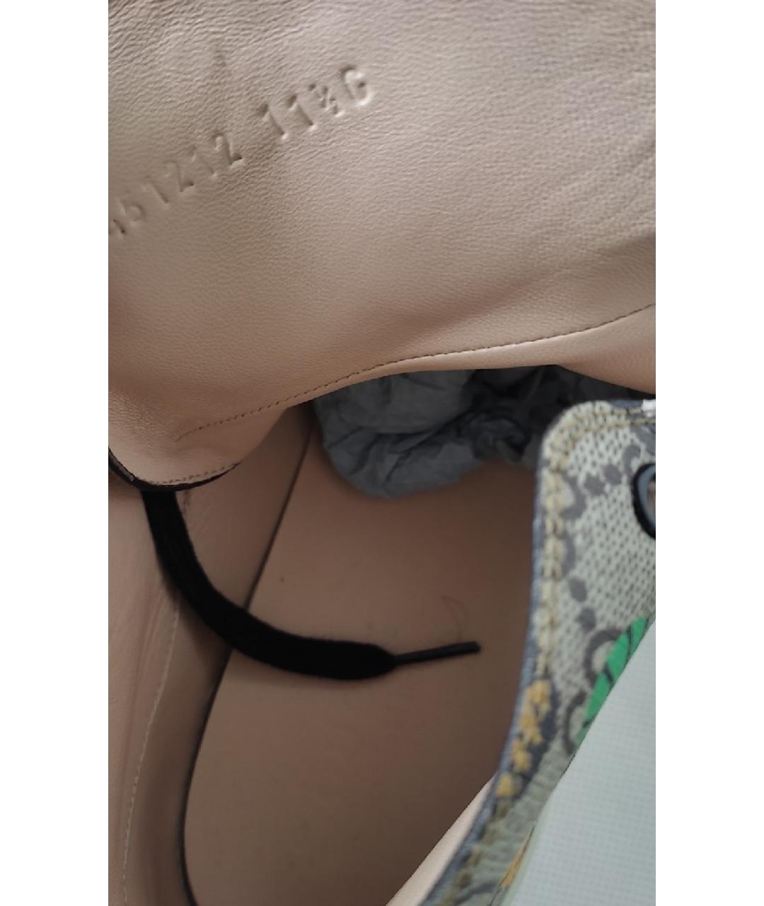 GUCCI Бежевые кожаные высокие кроссовки / кеды, фото 7