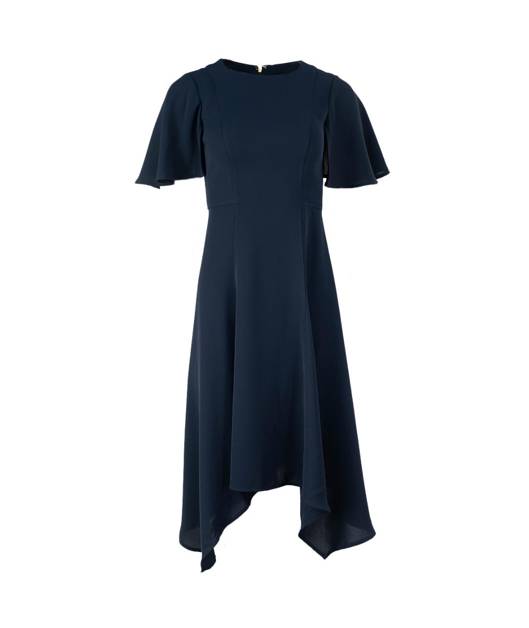 DONNA KARAN Темно-синее полиэстеровое повседневное платье, фото 6