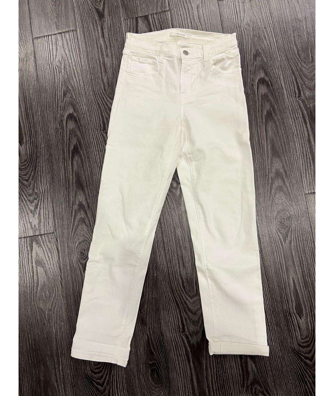 JBRAND Белые хлопковые прямые джинсы, фото 5