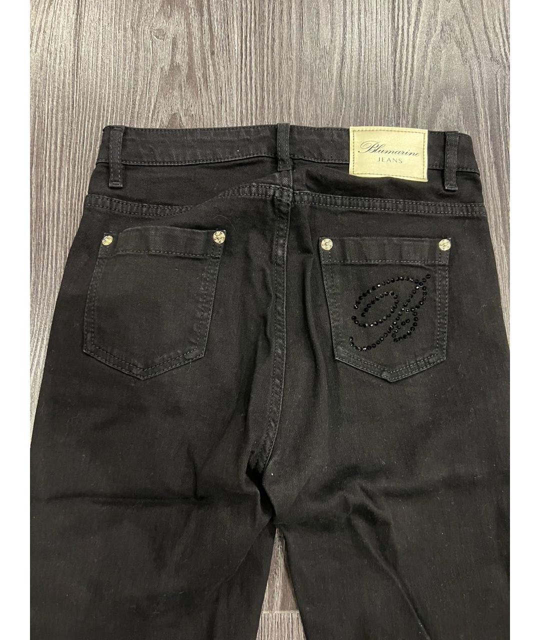 BLUMARINE Черные хлопковые джинсы слим, фото 2