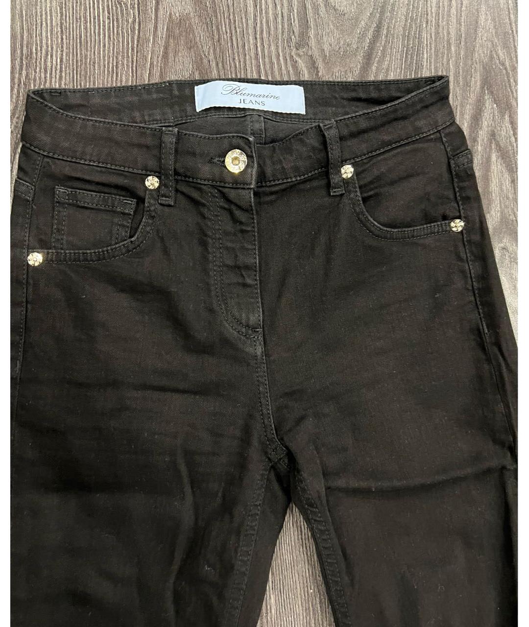 BLUMARINE Черные хлопковые джинсы слим, фото 3