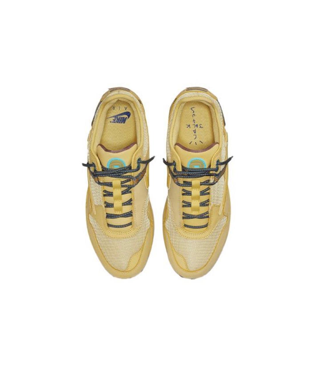 NIKE Золотые кожаные низкие кроссовки / кеды, фото 3