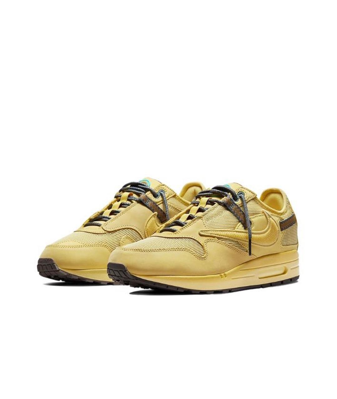 NIKE Золотые кожаные низкие кроссовки / кеды, фото 2