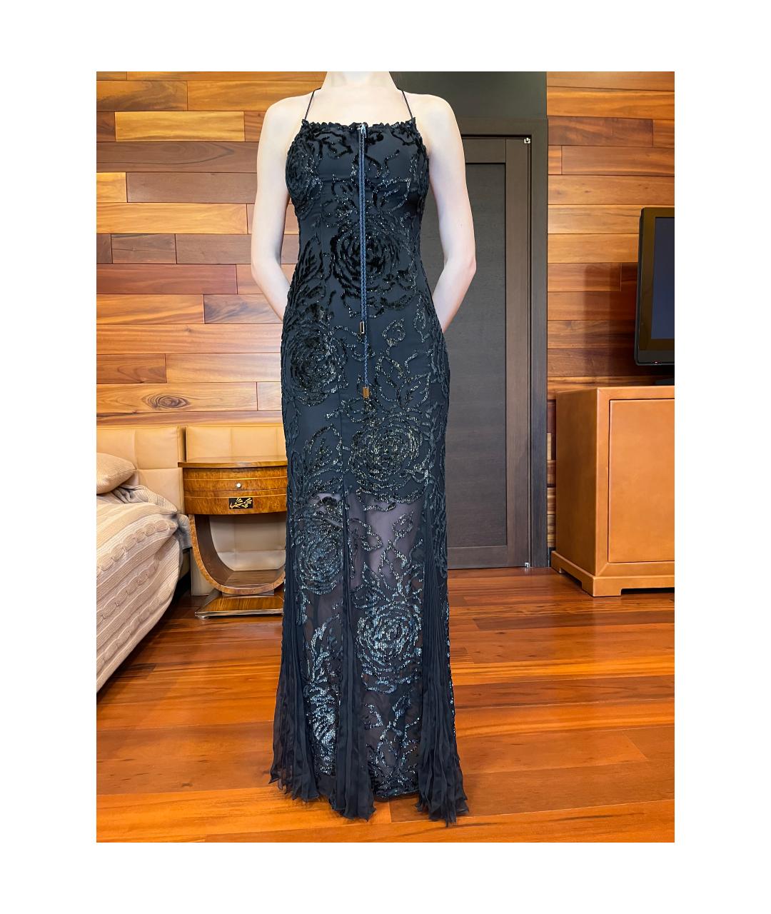 CHRISTIAN DIOR Черное шифоновое вечернее платье, фото 5