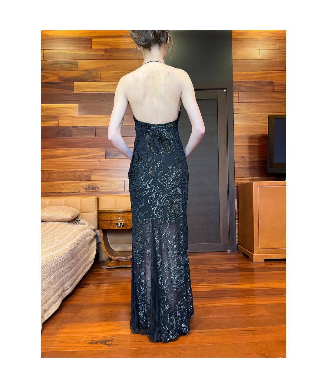 CHRISTIAN DIOR Черное шифоновое вечернее платье, фото 3