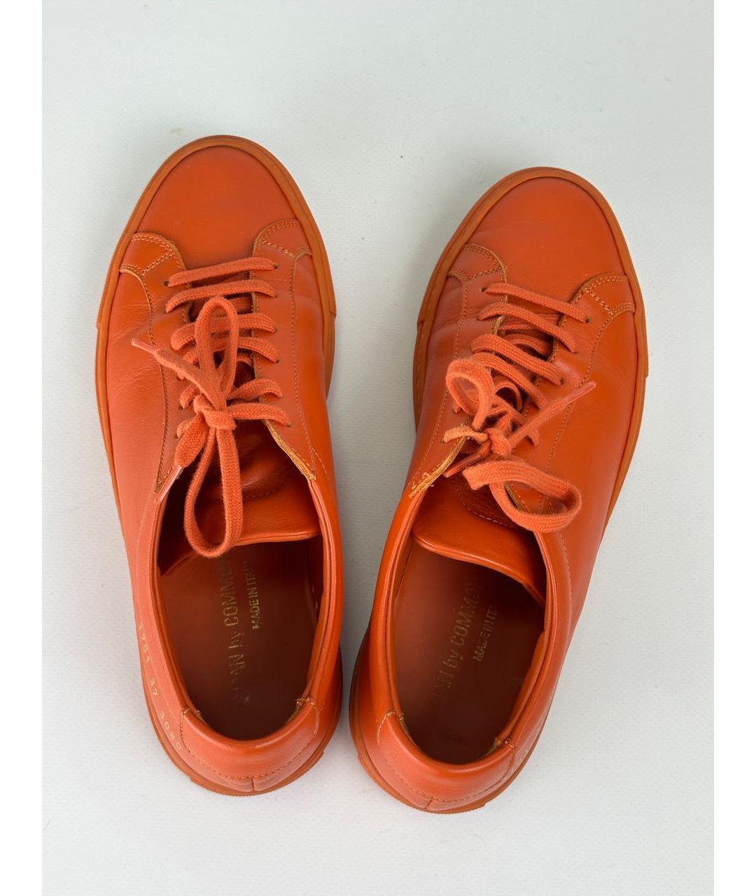 COMMON PROJECTS Оранжевое кожаные кеды, фото 3