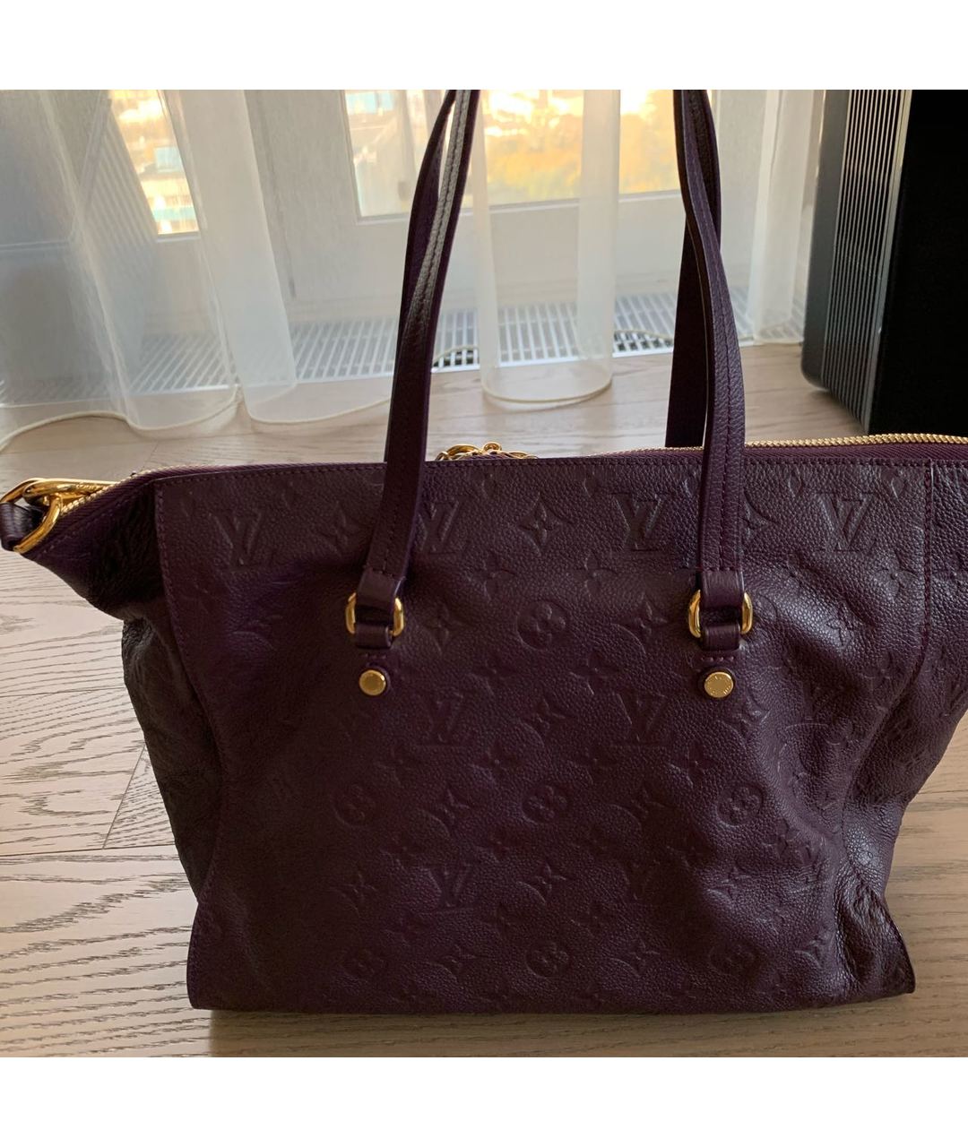 LOUIS VUITTON PRE-OWNED Фиолетовая кожаная сумка тоут, фото 2