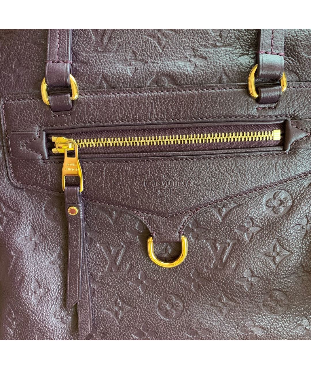 LOUIS VUITTON PRE-OWNED Фиолетовая кожаная сумка тоут, фото 5