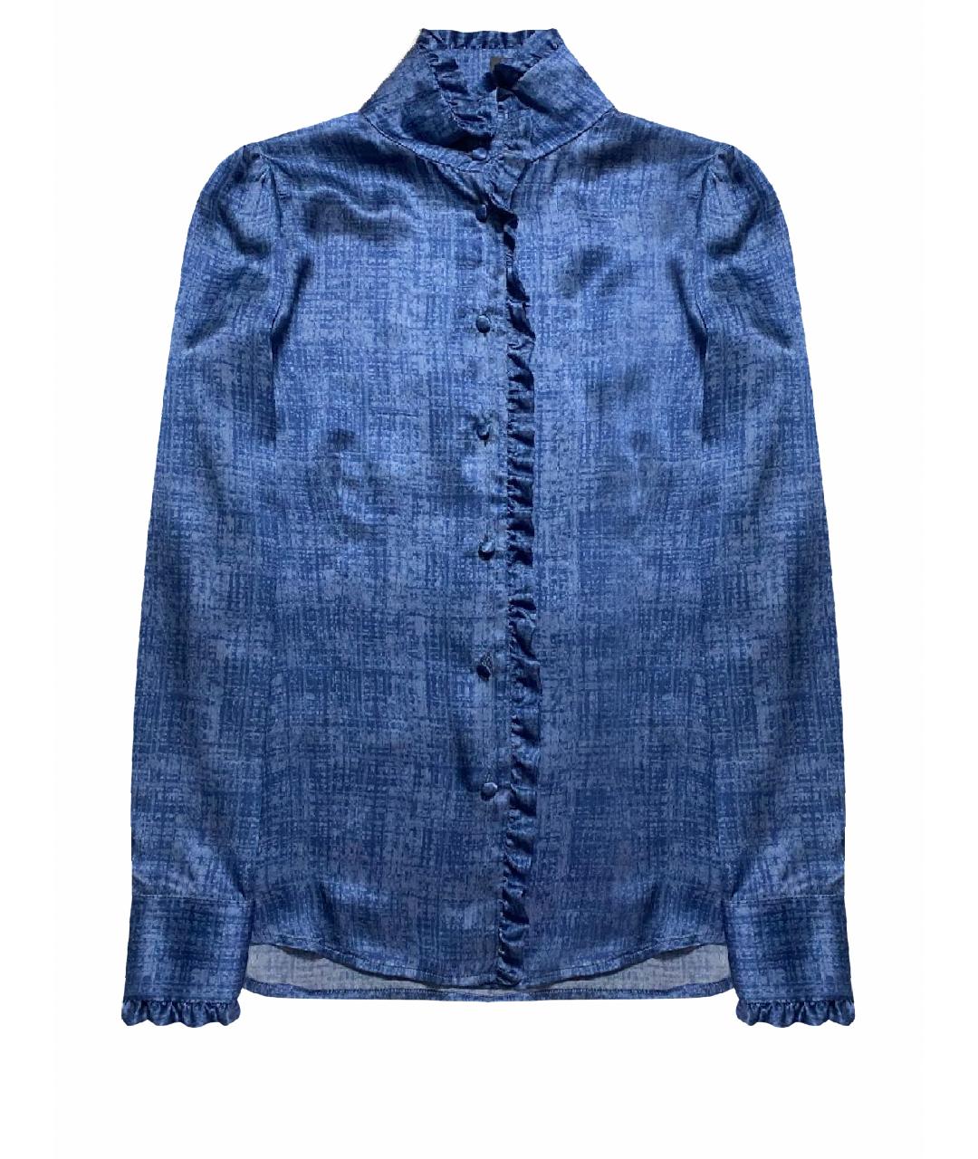 KITON Синяя шелковая блузы, фото 1