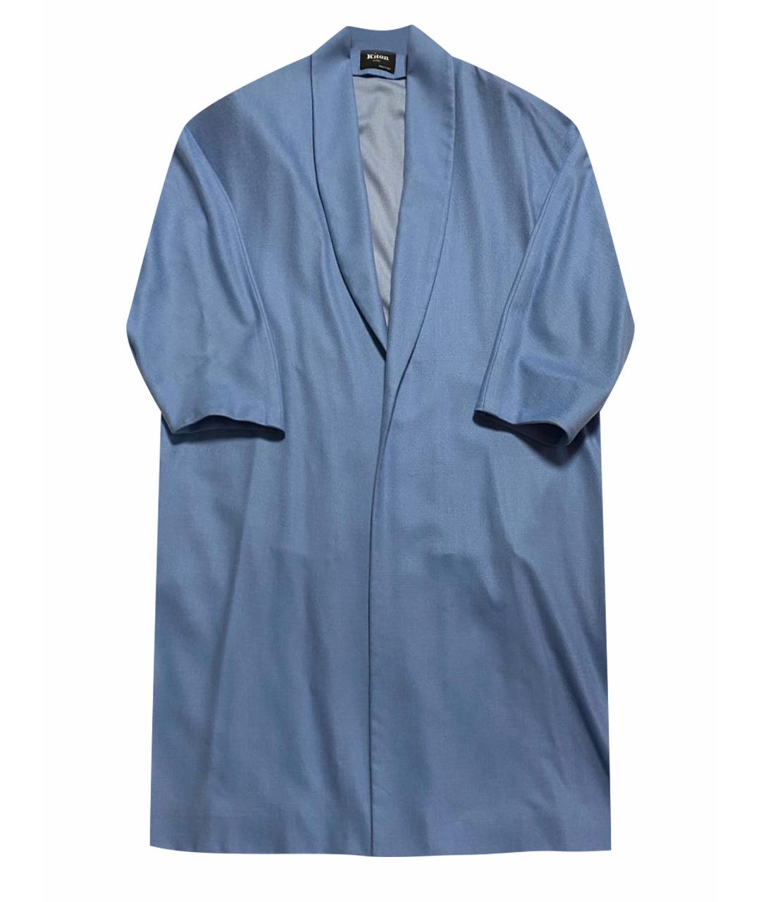 KITON Голубое кашемировое пальто, фото 1