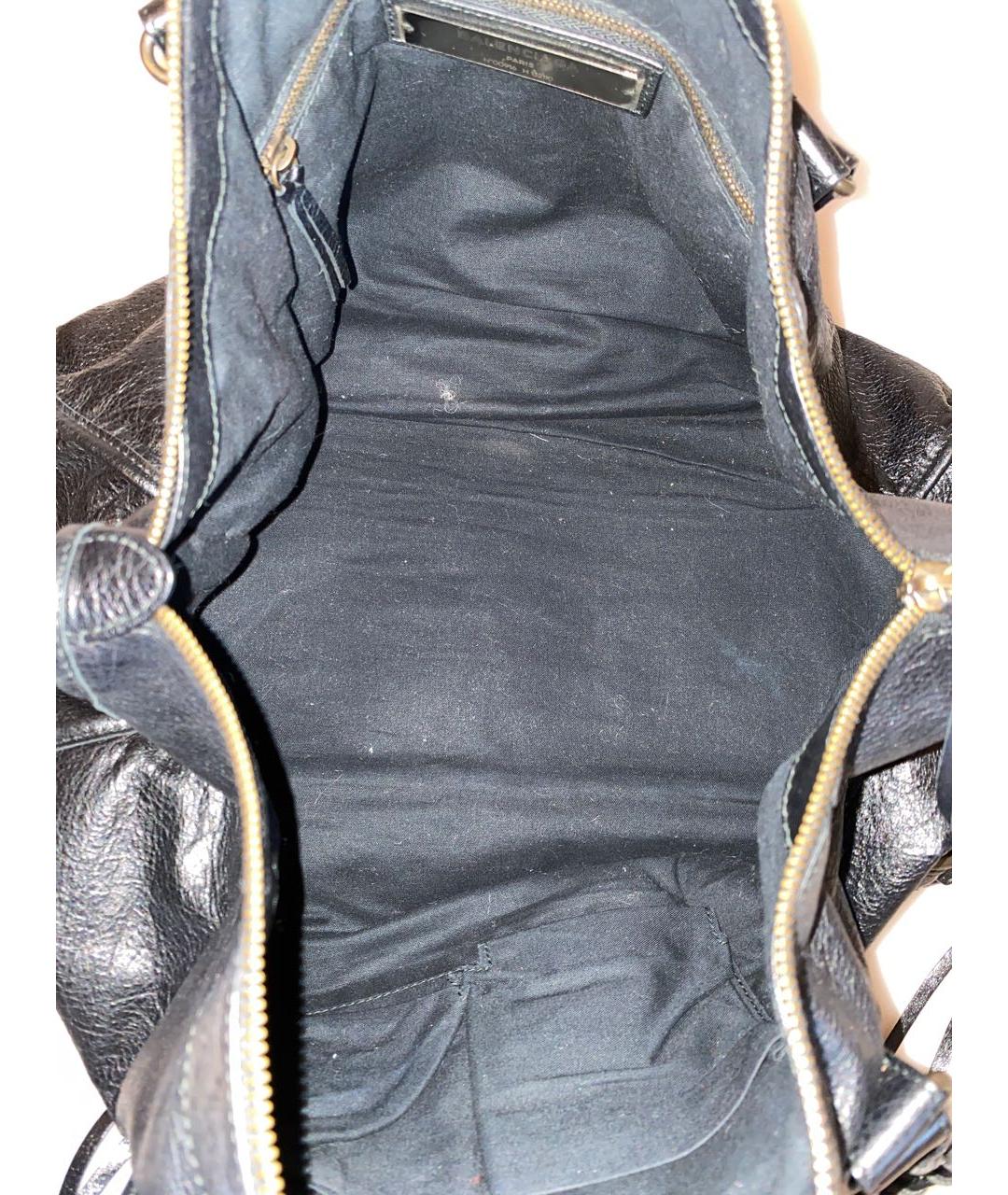BALENCIAGA Черная кожаная сумка тоут, фото 4