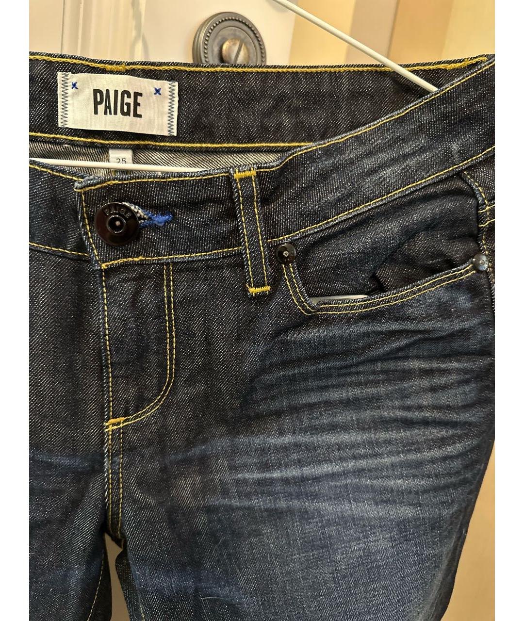 PAIGE Темно-синие хлопковые джинсы слим, фото 4