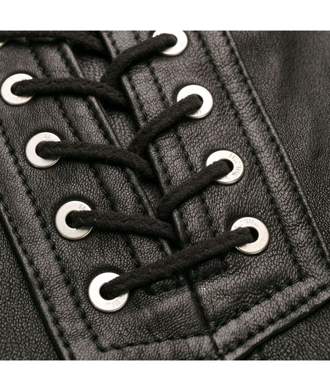 UNRAVEL PROJECT Черные кожаные брюки узкие, фото 5
