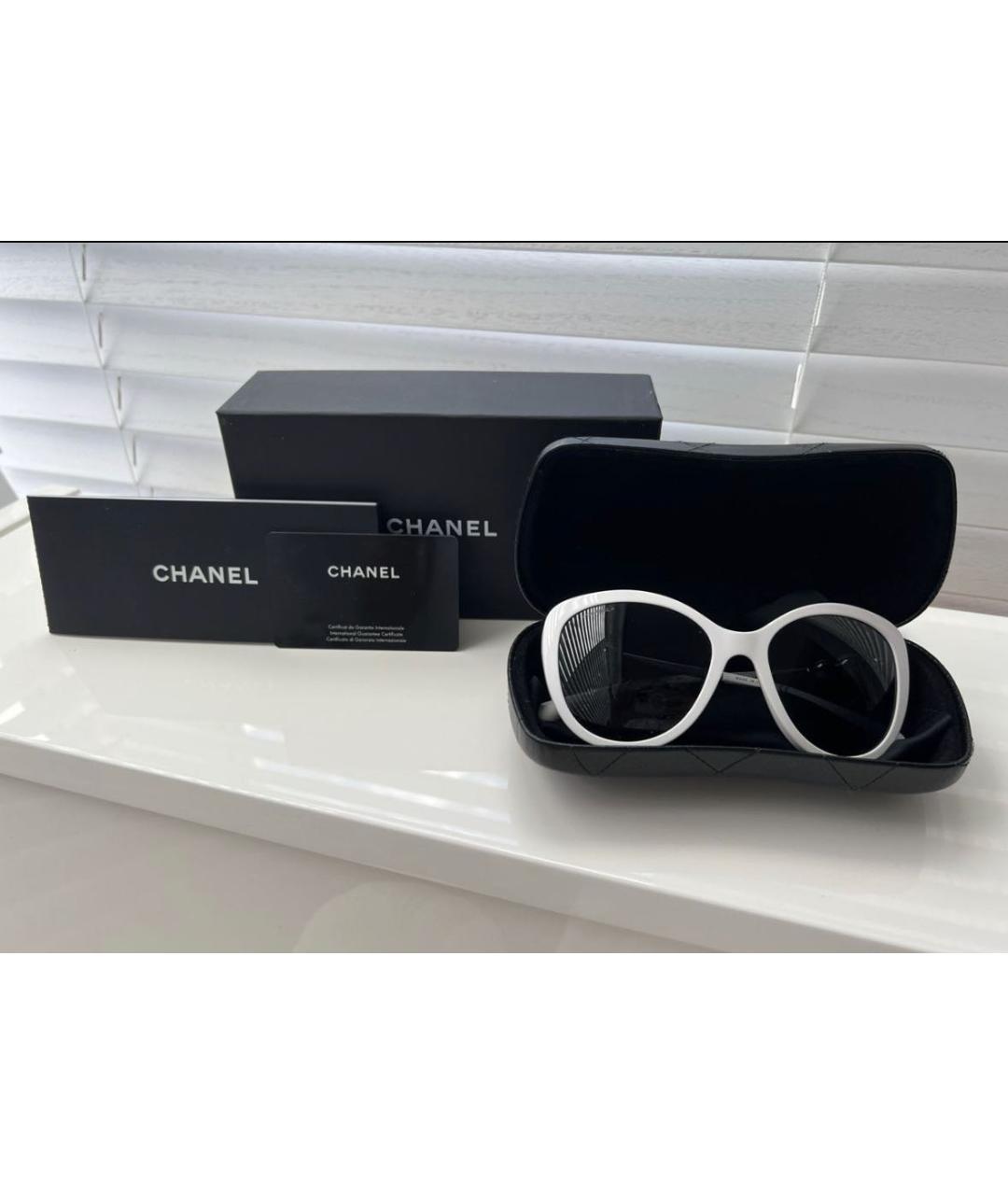 CHANEL Белые солнцезащитные очки, фото 4