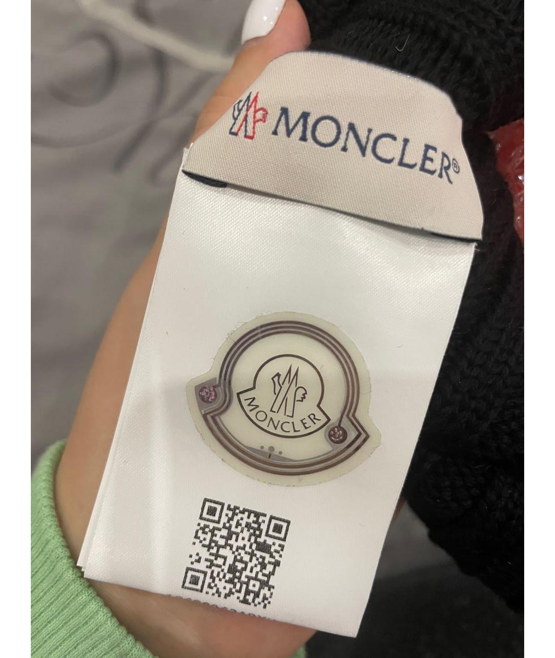 MONCLER Черная шерстяная шапка, фото 3