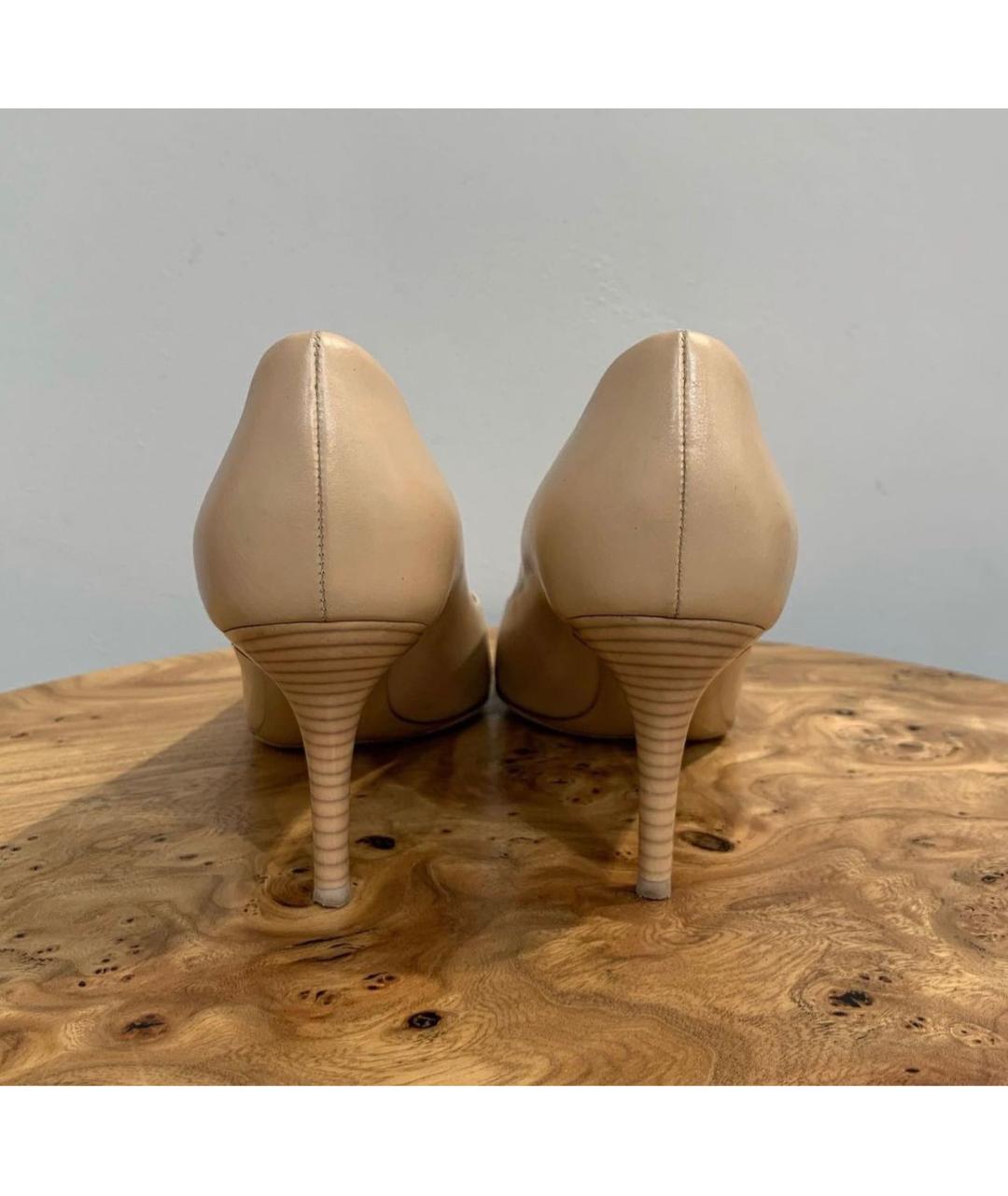 FERRAGAMO Бежевые кожаные туфли, фото 2