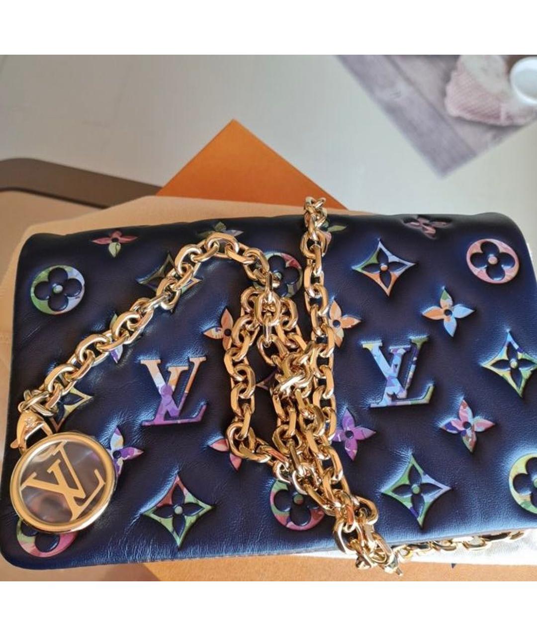 LOUIS VUITTON Темно-синяя кожаная сумка через плечо, фото 2