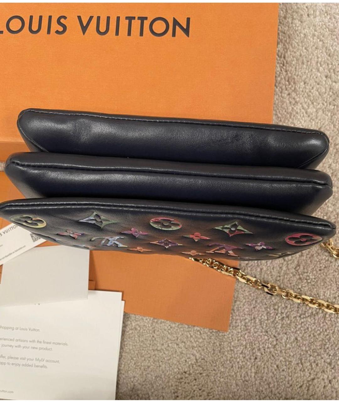 LOUIS VUITTON Темно-синяя кожаная сумка через плечо, фото 5