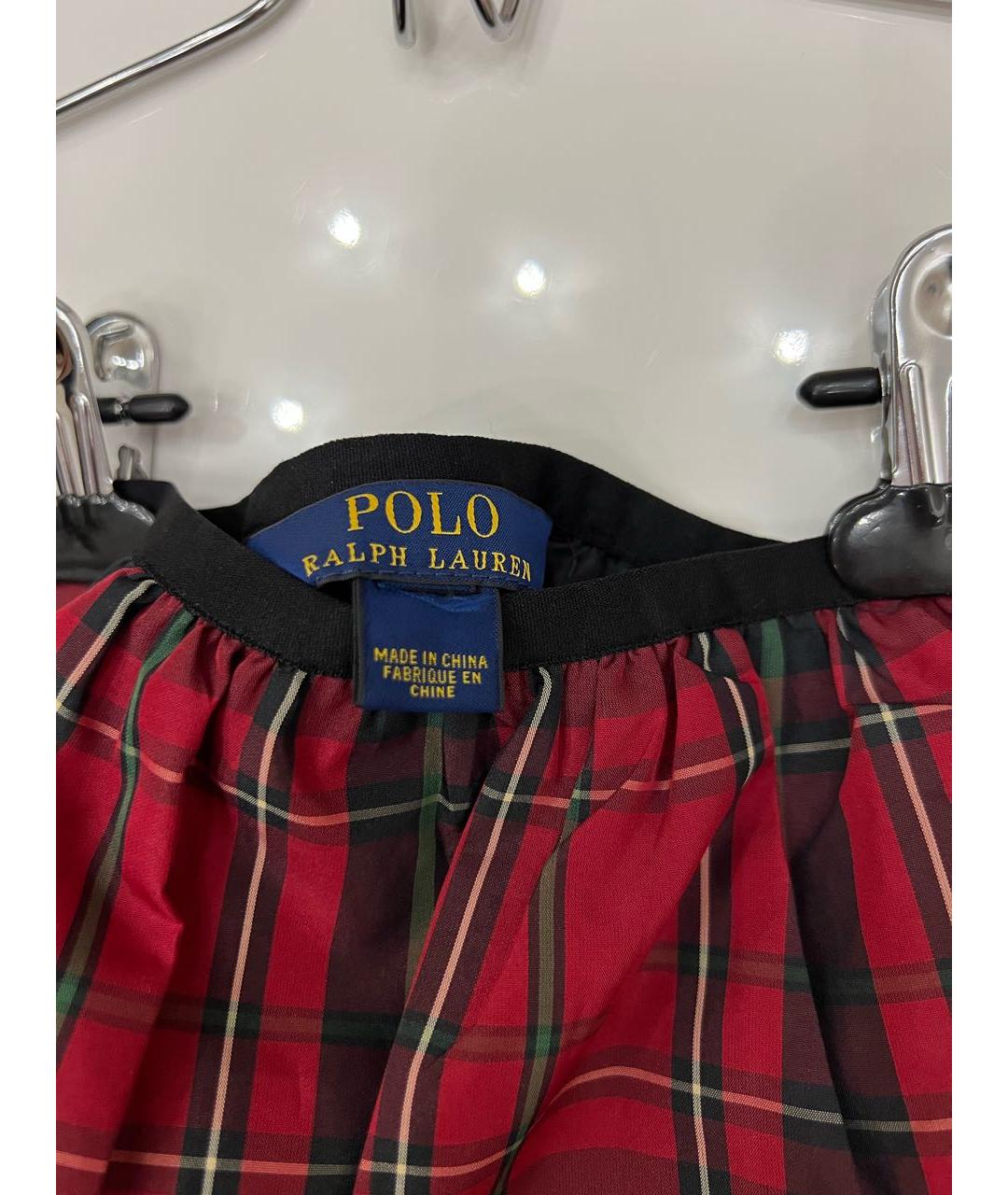 POLO RALPH LAUREN Красная полиэстеровая юбка, фото 3