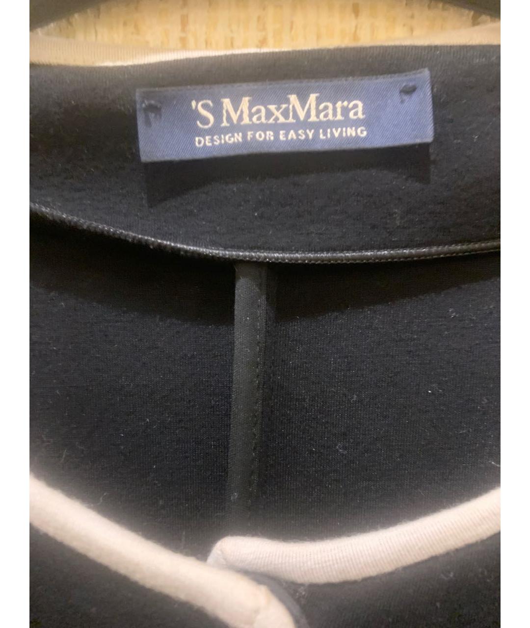 'S MAX MARA Черное полиэстеровое пальто, фото 3