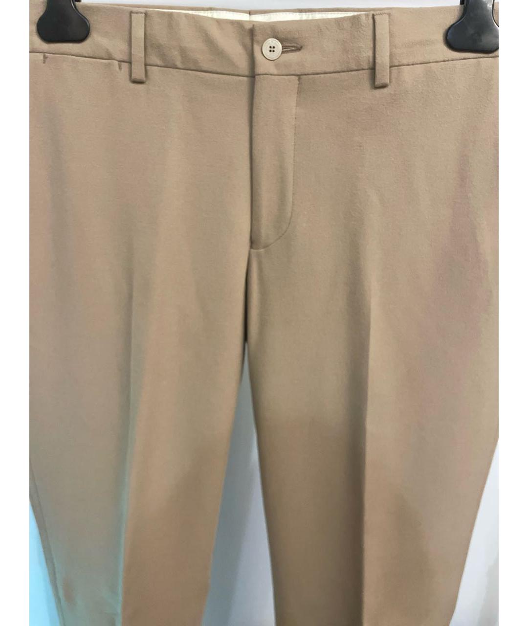 EMPORIO ARMANI Бежевые полиэстеровые классические брюки, фото 3