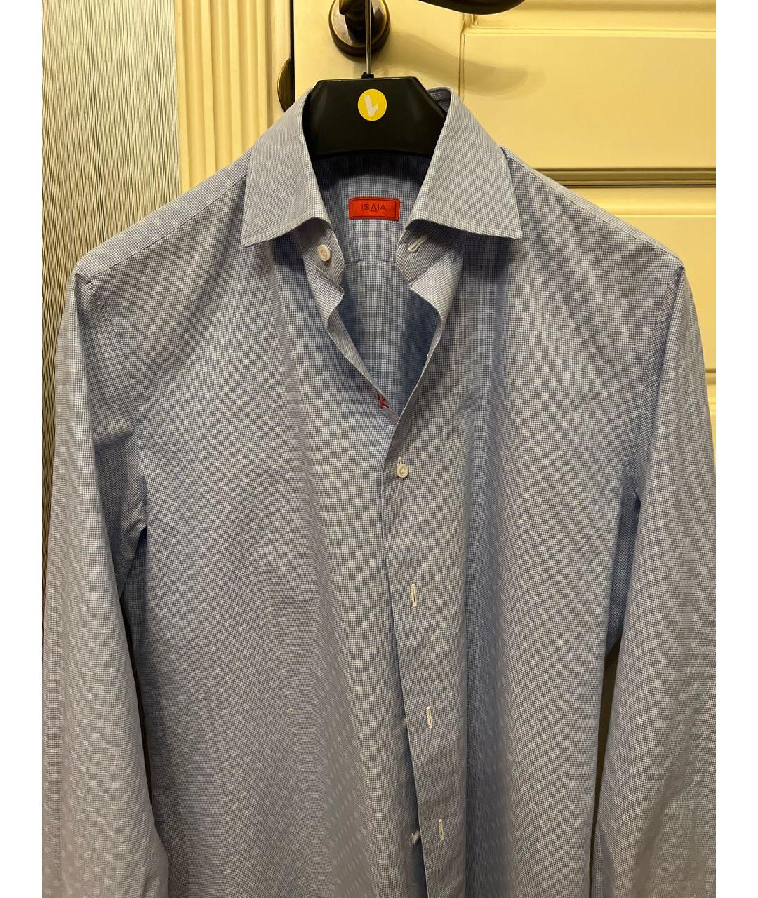ISAIA Голубая хлопковая классическая рубашка, фото 3
