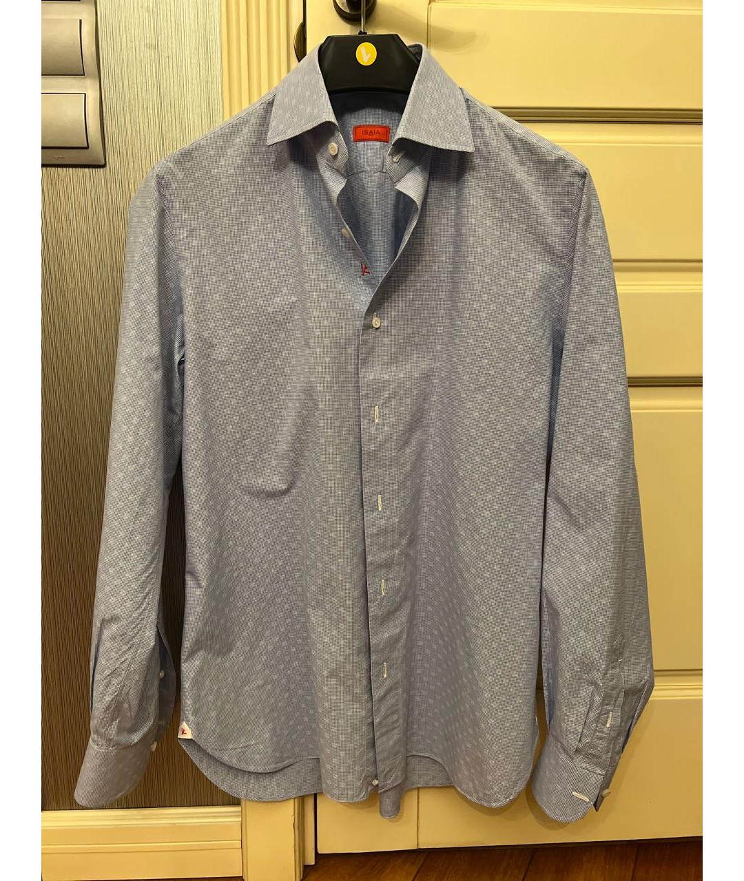 ISAIA Голубая хлопковая классическая рубашка, фото 9