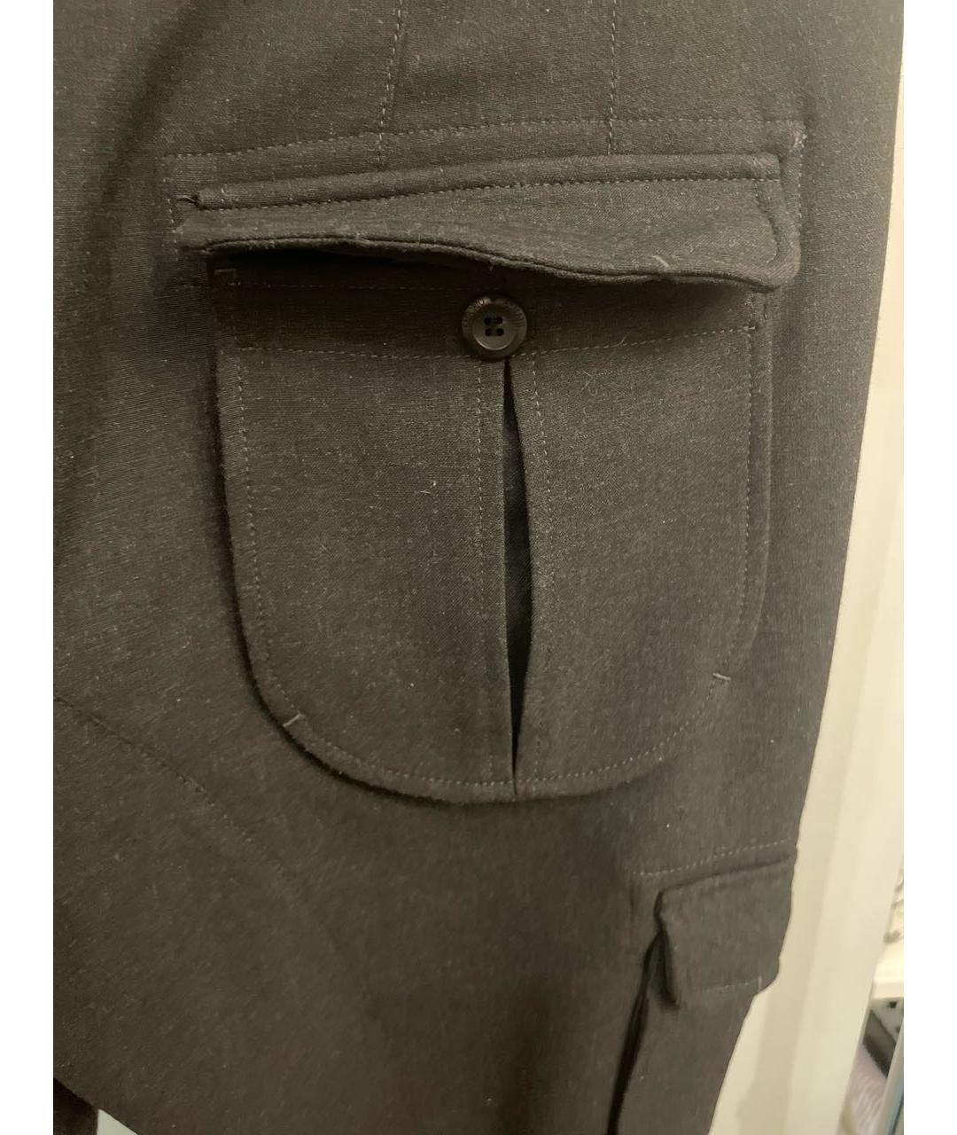 EMPORIO ARMANI Черные полиэстеровые повседневные брюки, фото 4