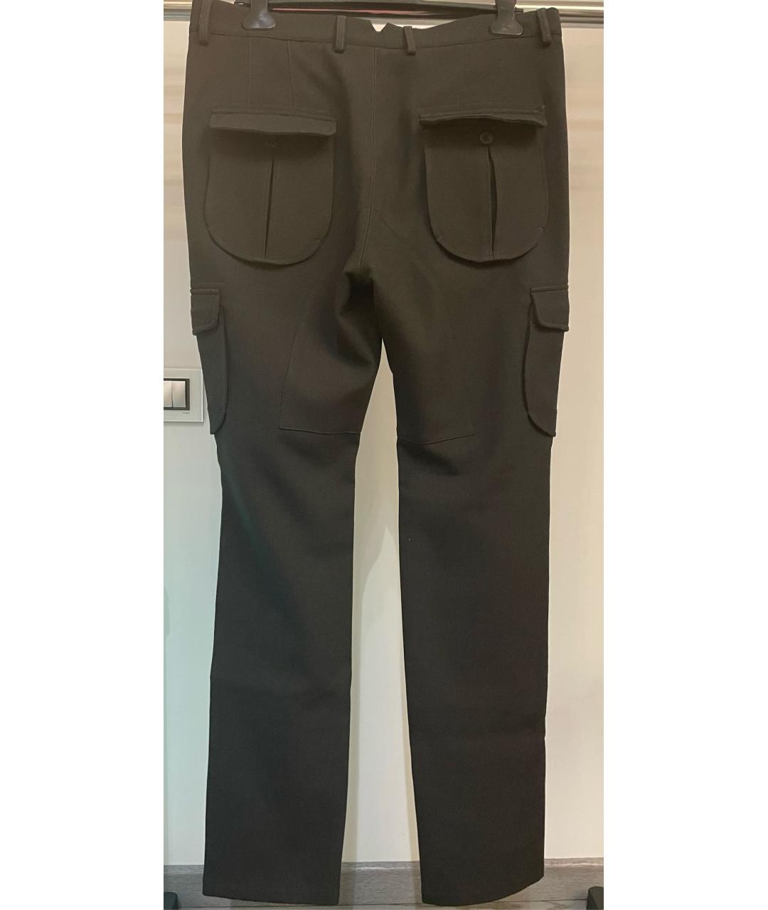 EMPORIO ARMANI Черные полиэстеровые повседневные брюки, фото 2