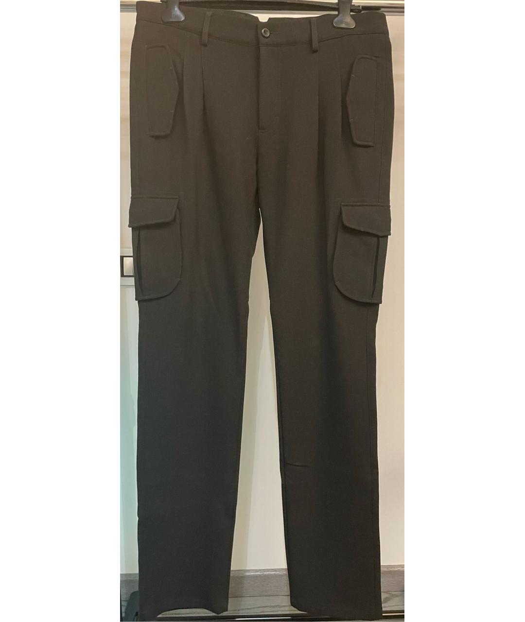 EMPORIO ARMANI Черные полиэстеровые повседневные брюки, фото 8