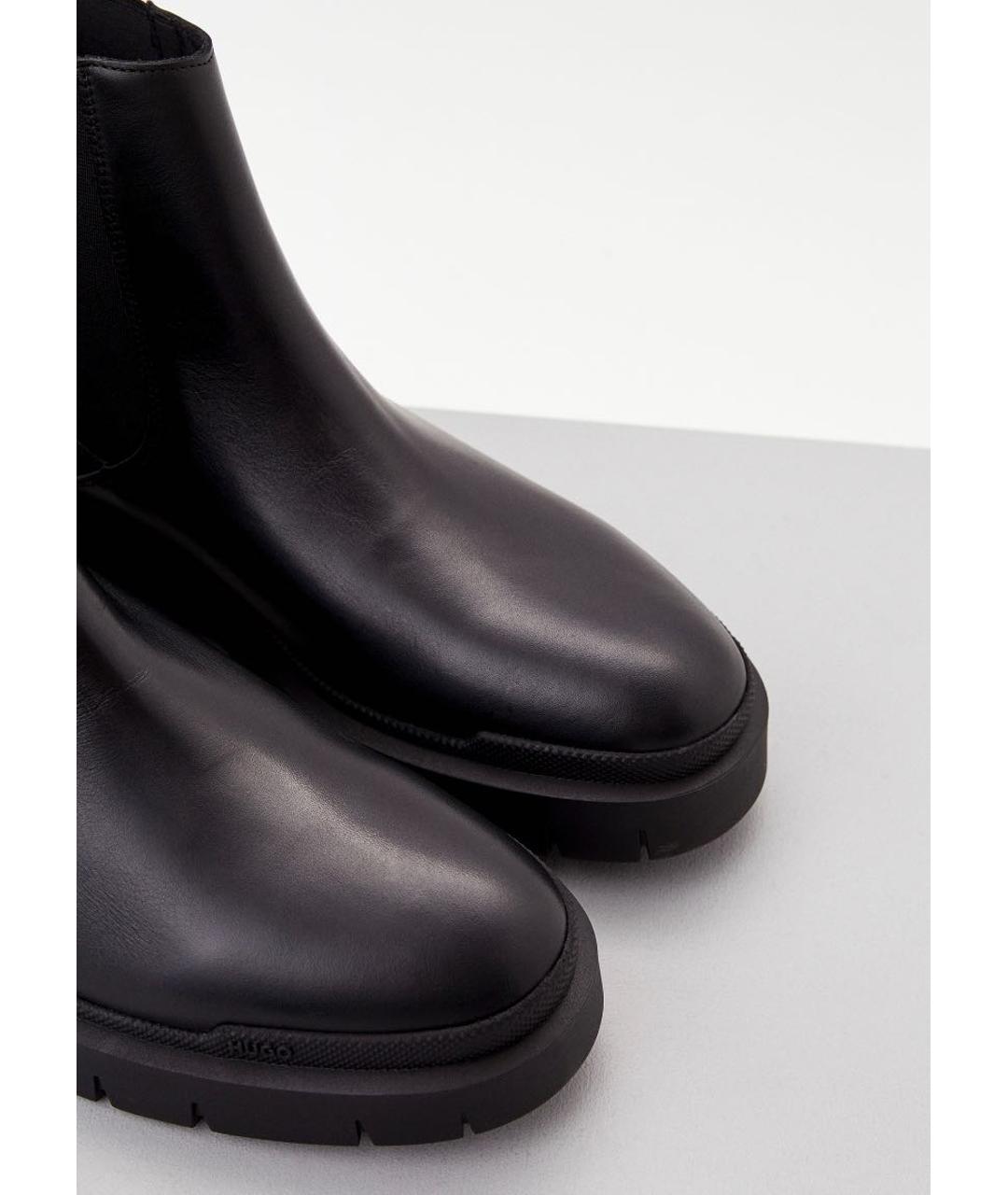 HUGO BOSS Черные кожаные высокие ботинки, фото 3